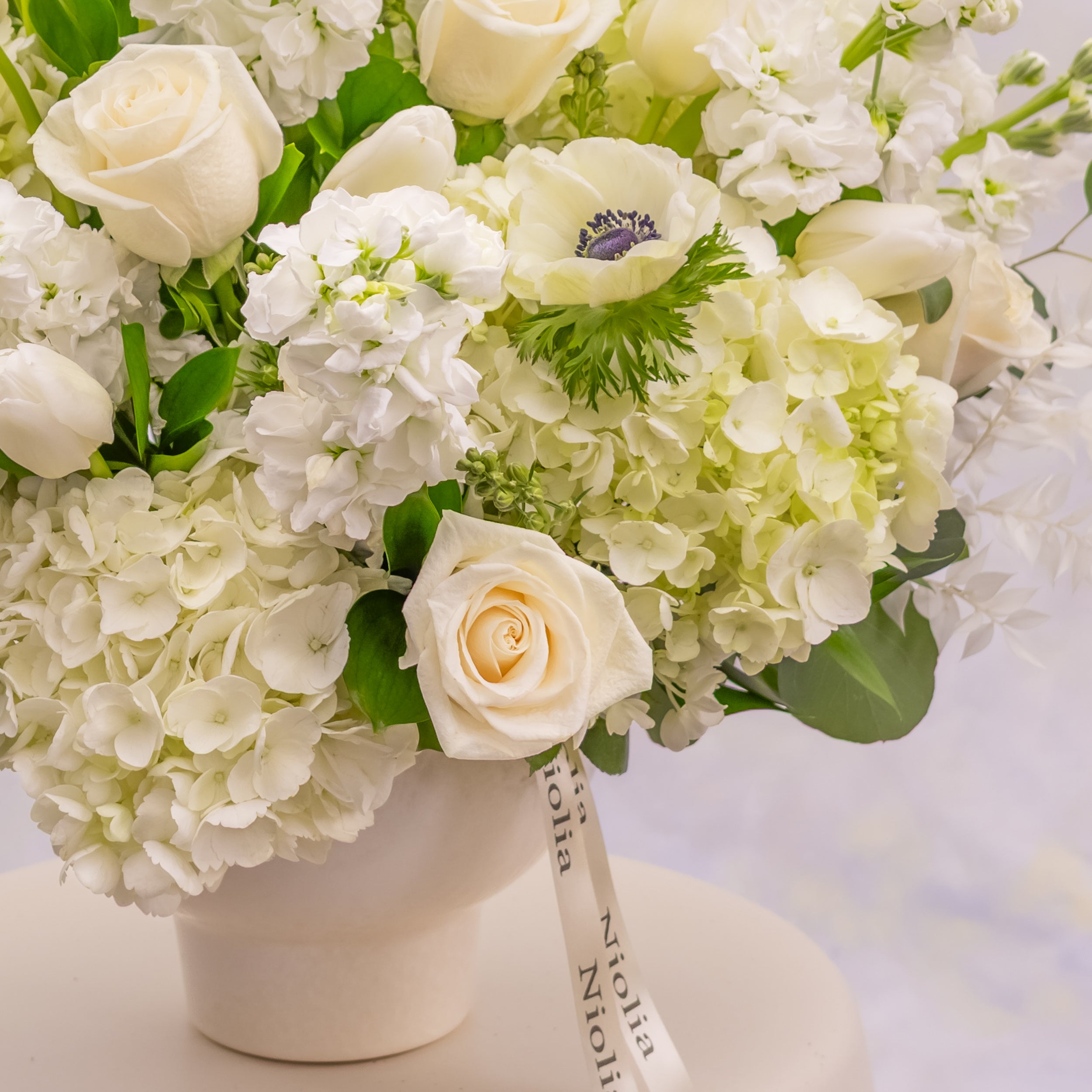 Tall White Garden Flower Arrangement