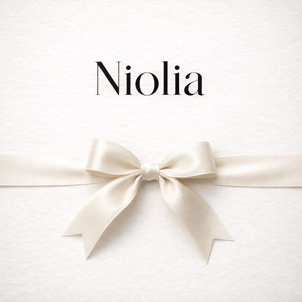 Niolia luxury flower gift card with ivory ribbon for San Francisco and Bay Area delivery