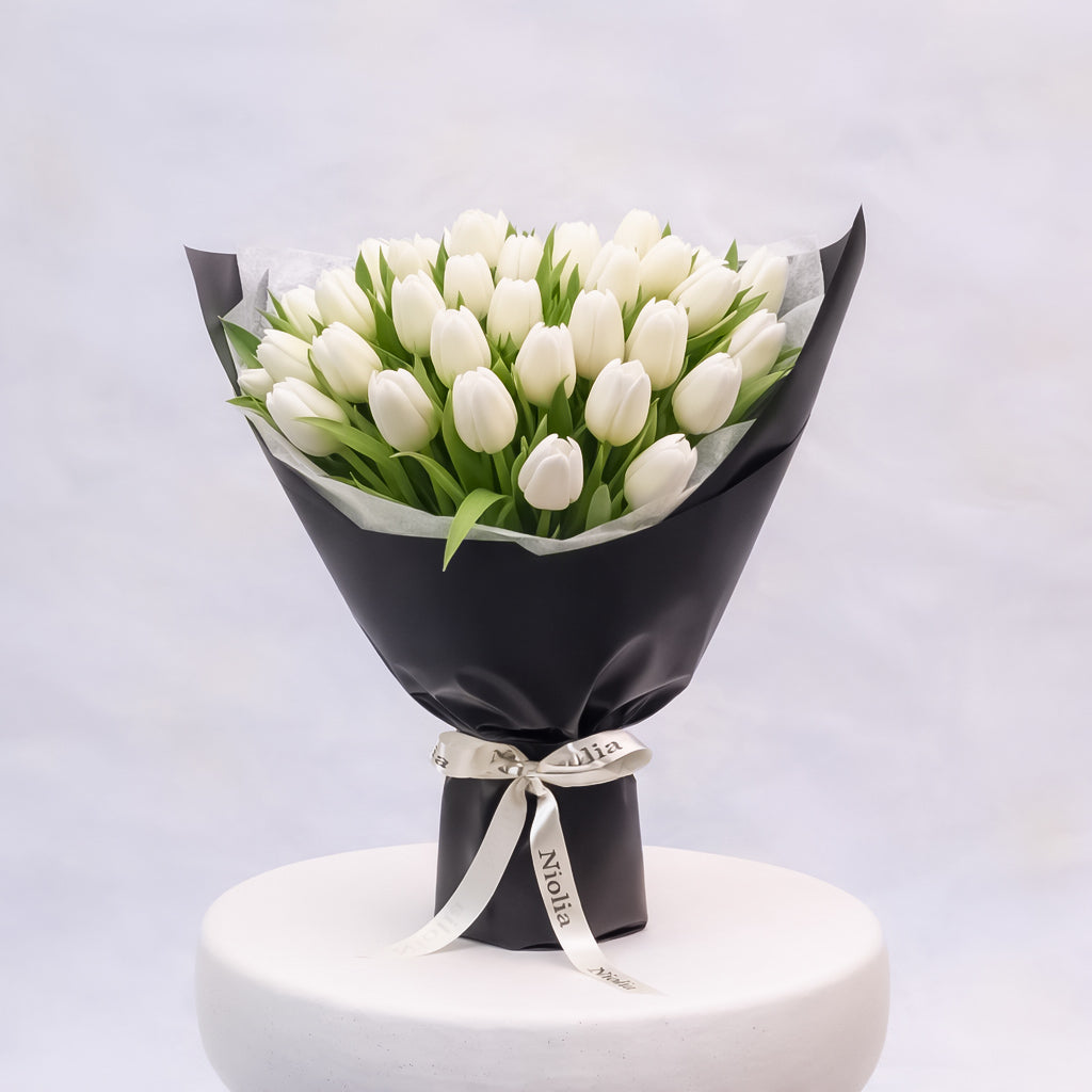 An Ode to White Tulips Flower Bouquet