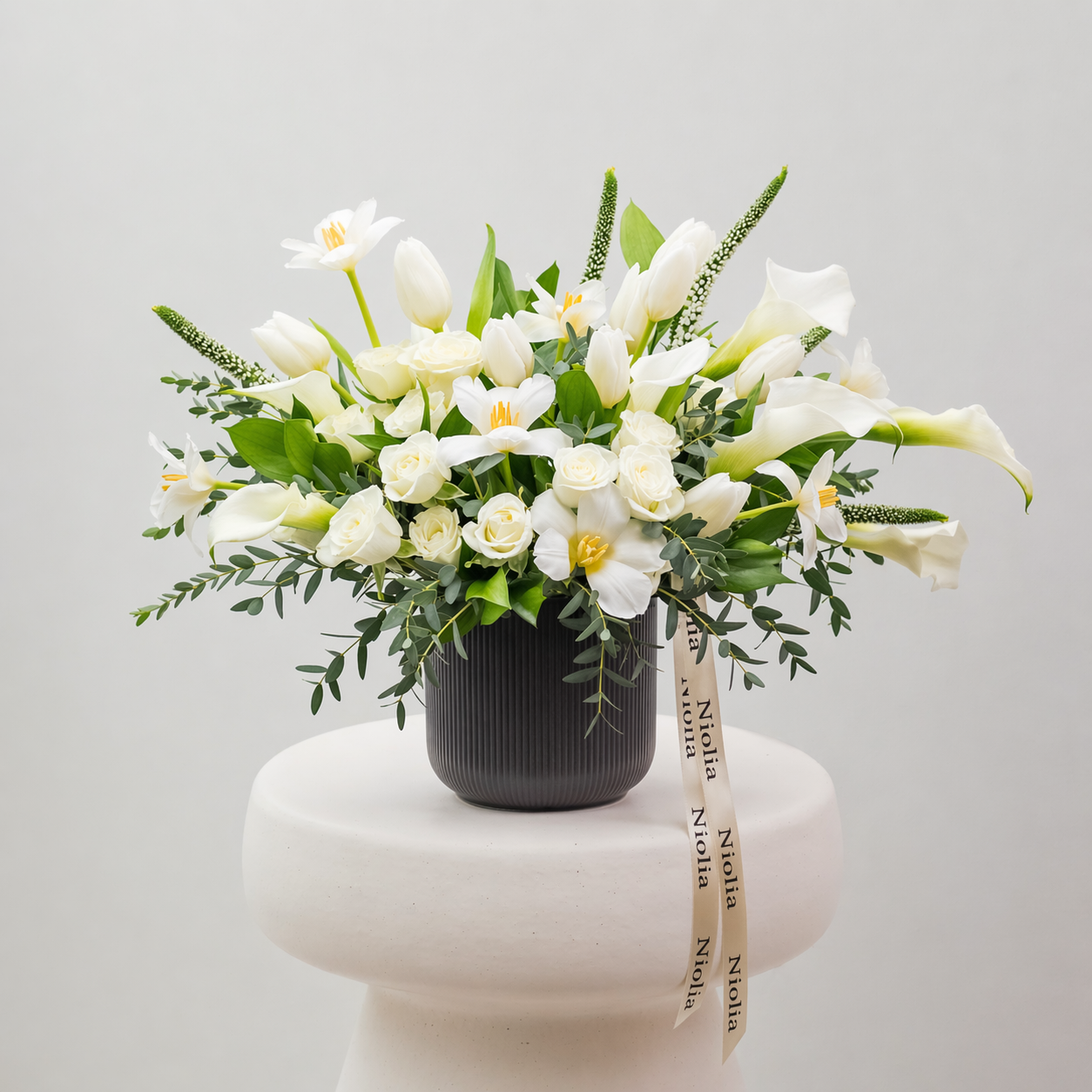 Study in White Flower Arrangement