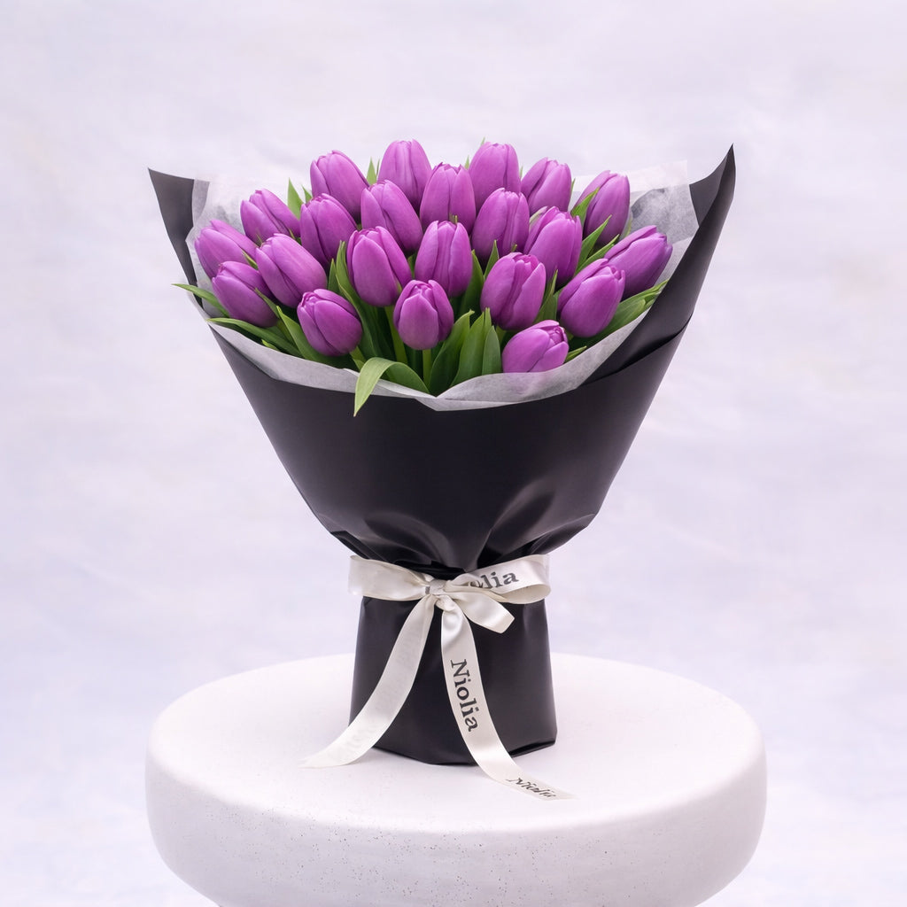 An Ode to Lavender Tulips Flower Bouquet