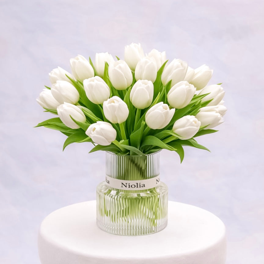 Classic White Tulip Flower Arrangement
