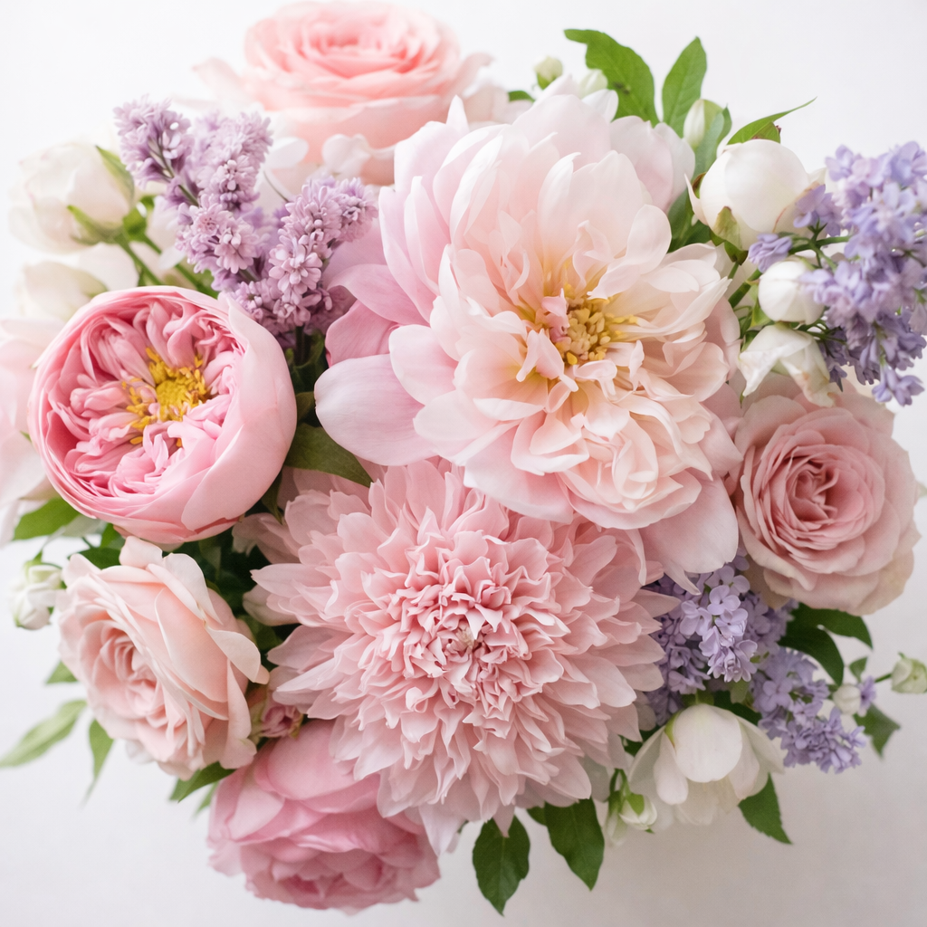 Blush and lavender designer's choice flower arrangement