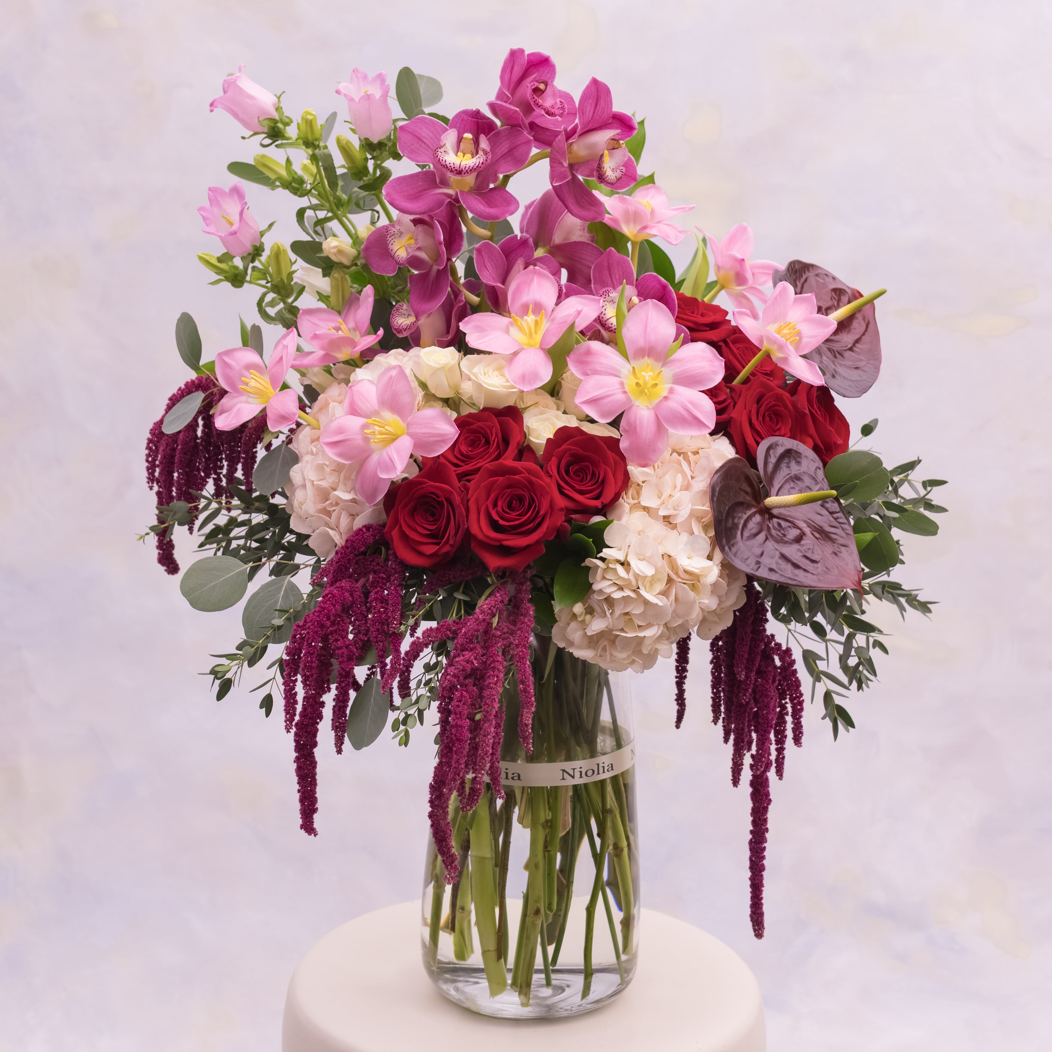 Grand Luxury Rose & Orchid Flower Arrangement