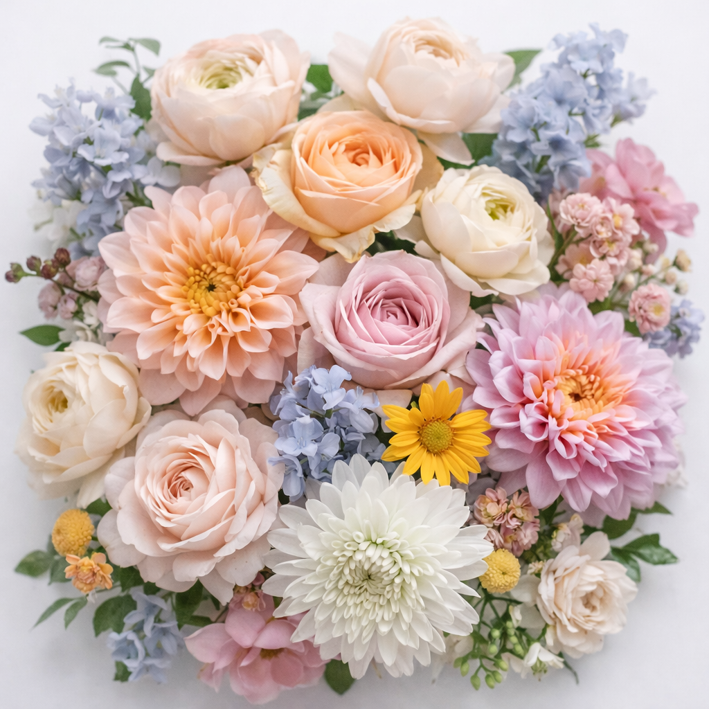 Soft pastel designer's choice flower arrangement