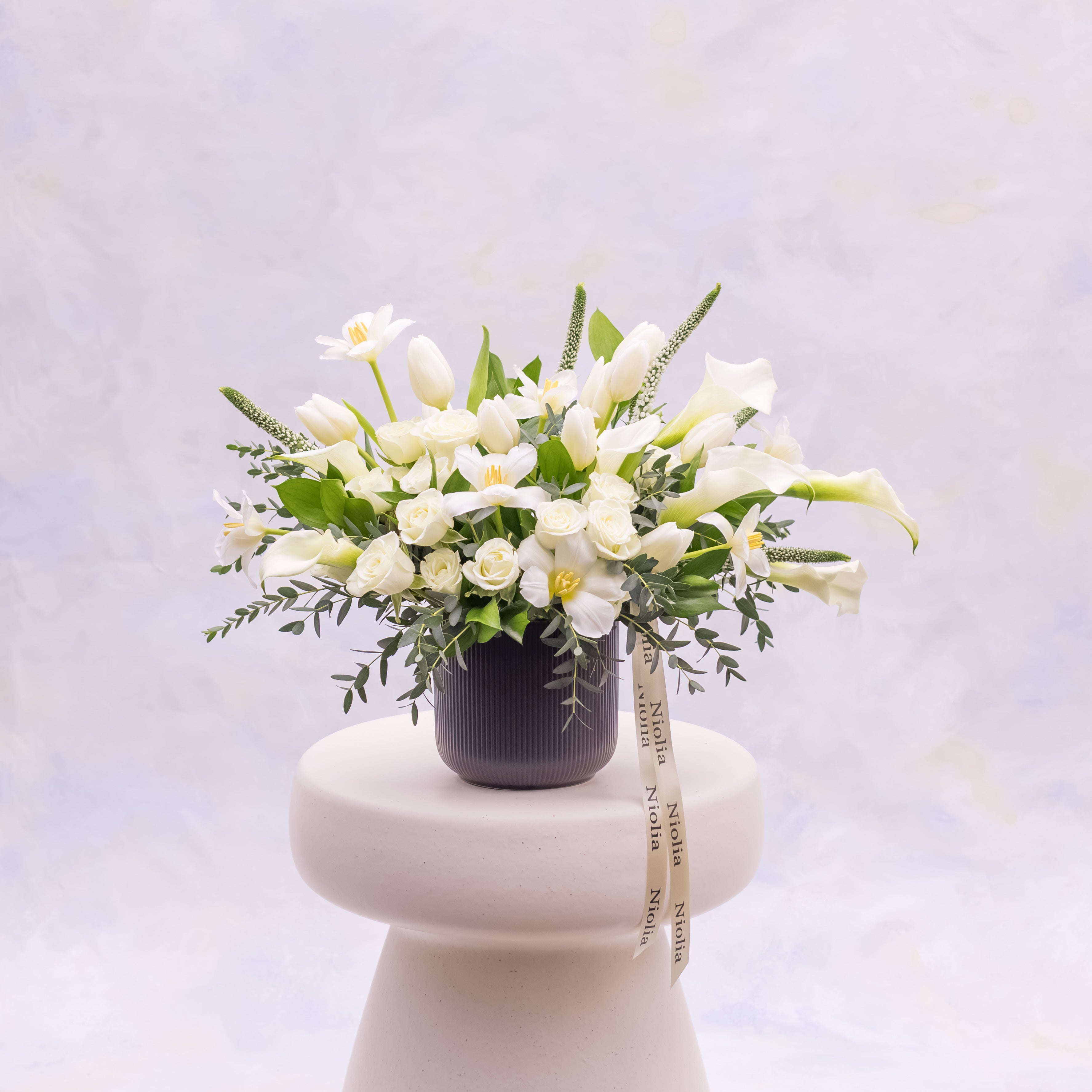 Study in White Flower Arrangement