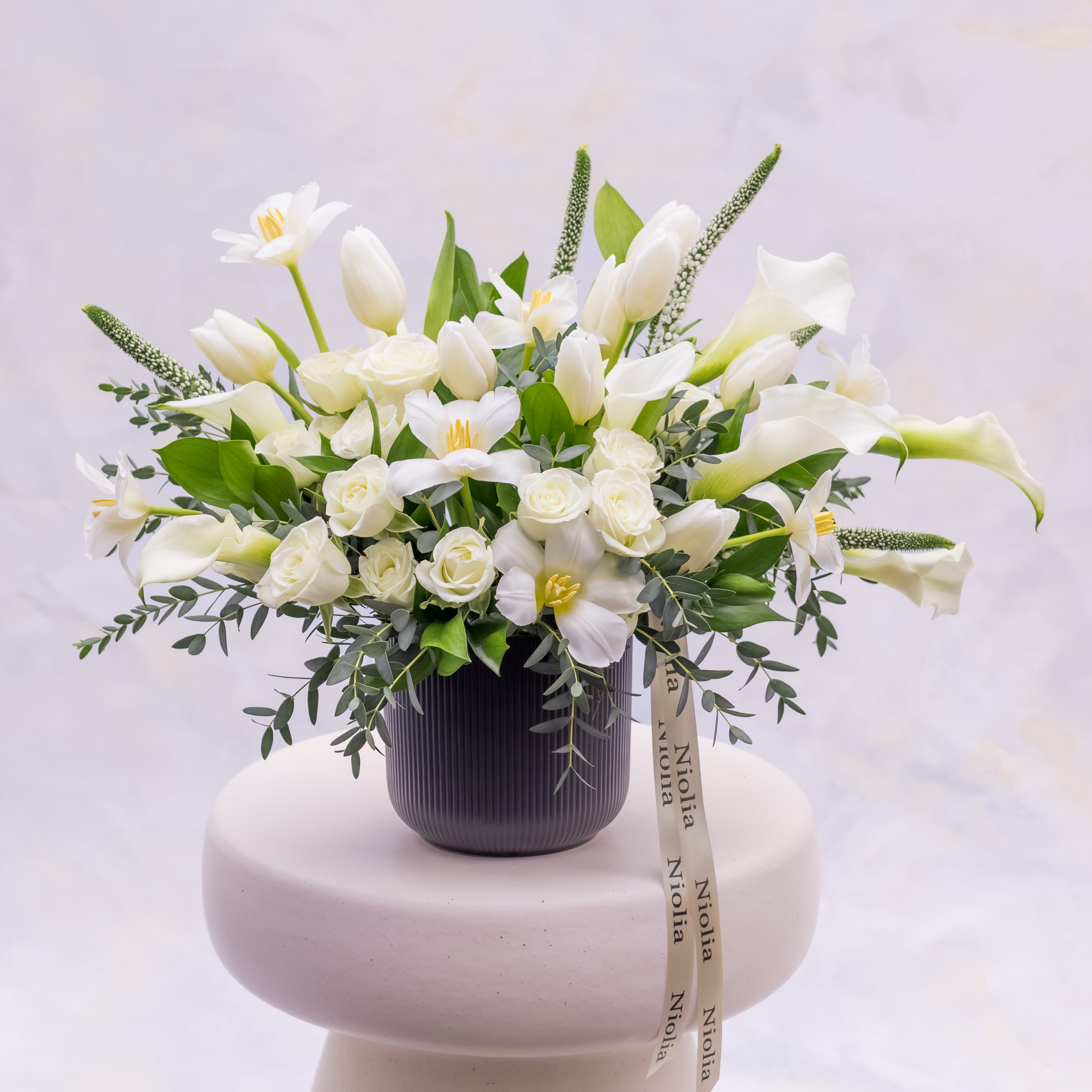 Study in White Flower Arrangement