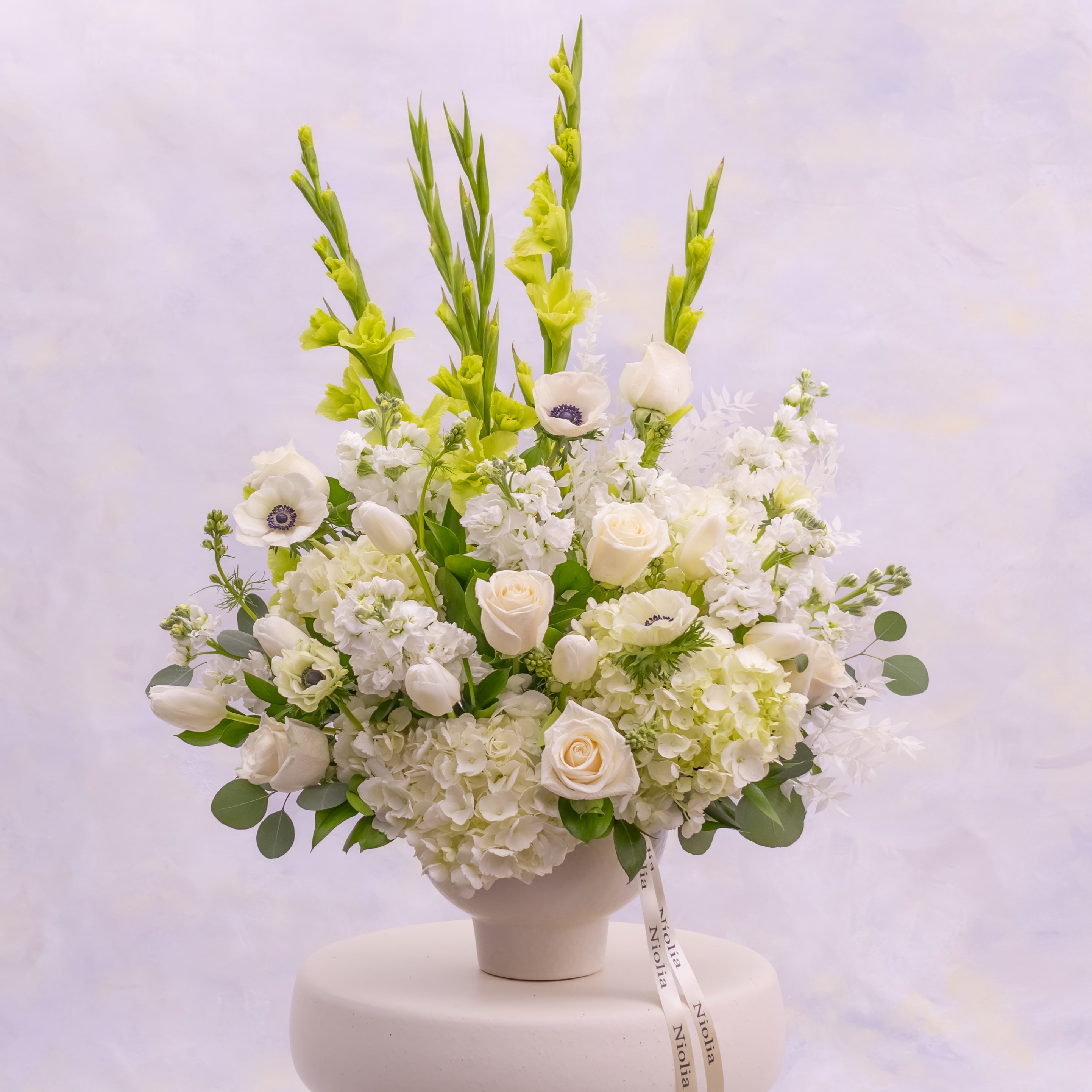 Tall White Garden Flower Arrangement