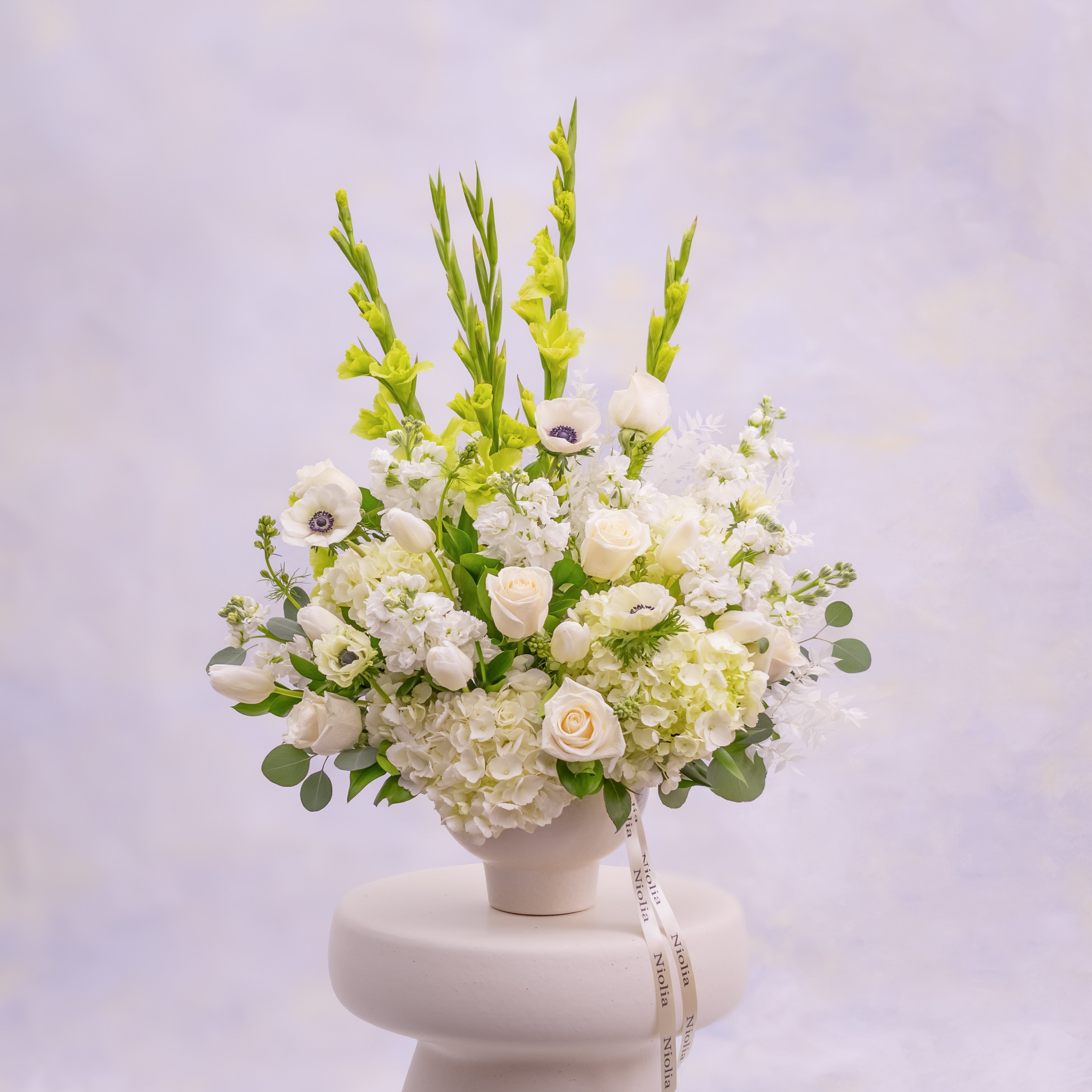 Tall White Garden Flower Arrangement