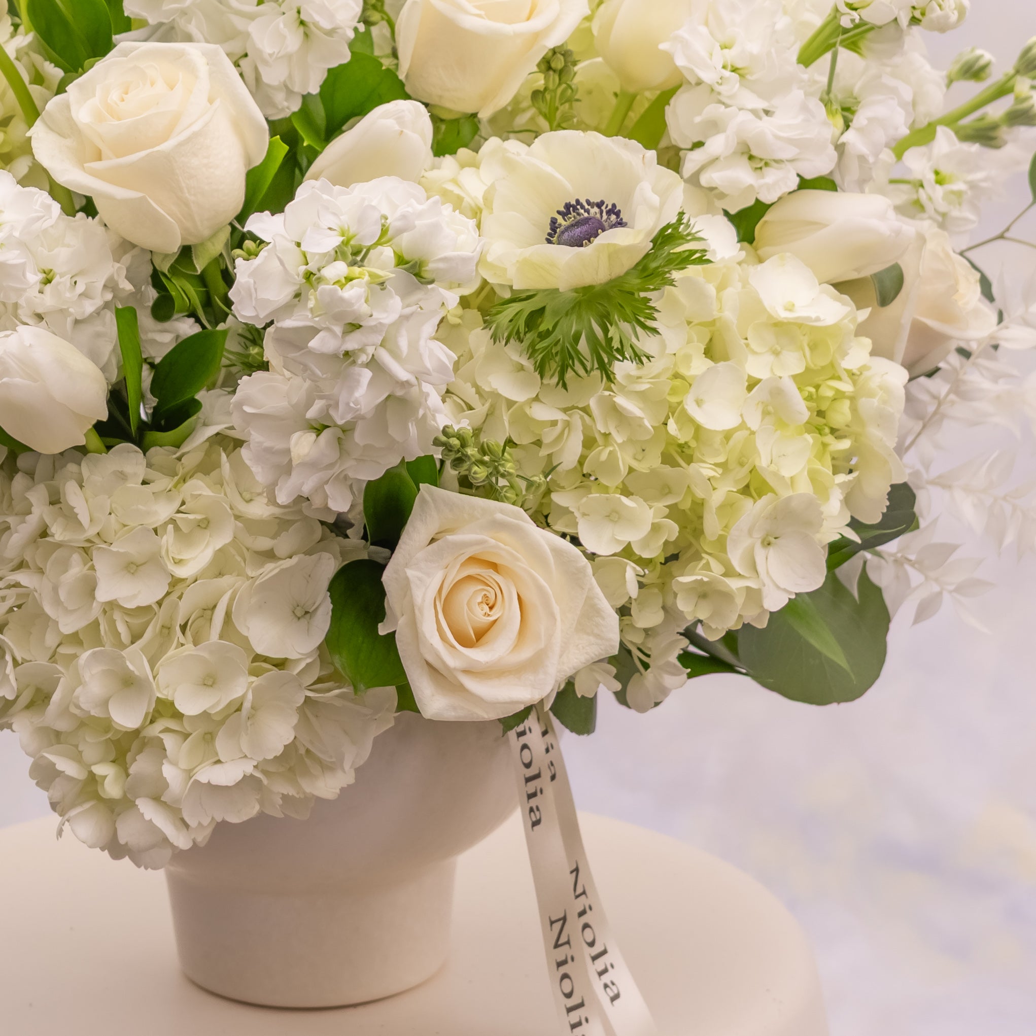 Tall White Garden Flower Arrangement
