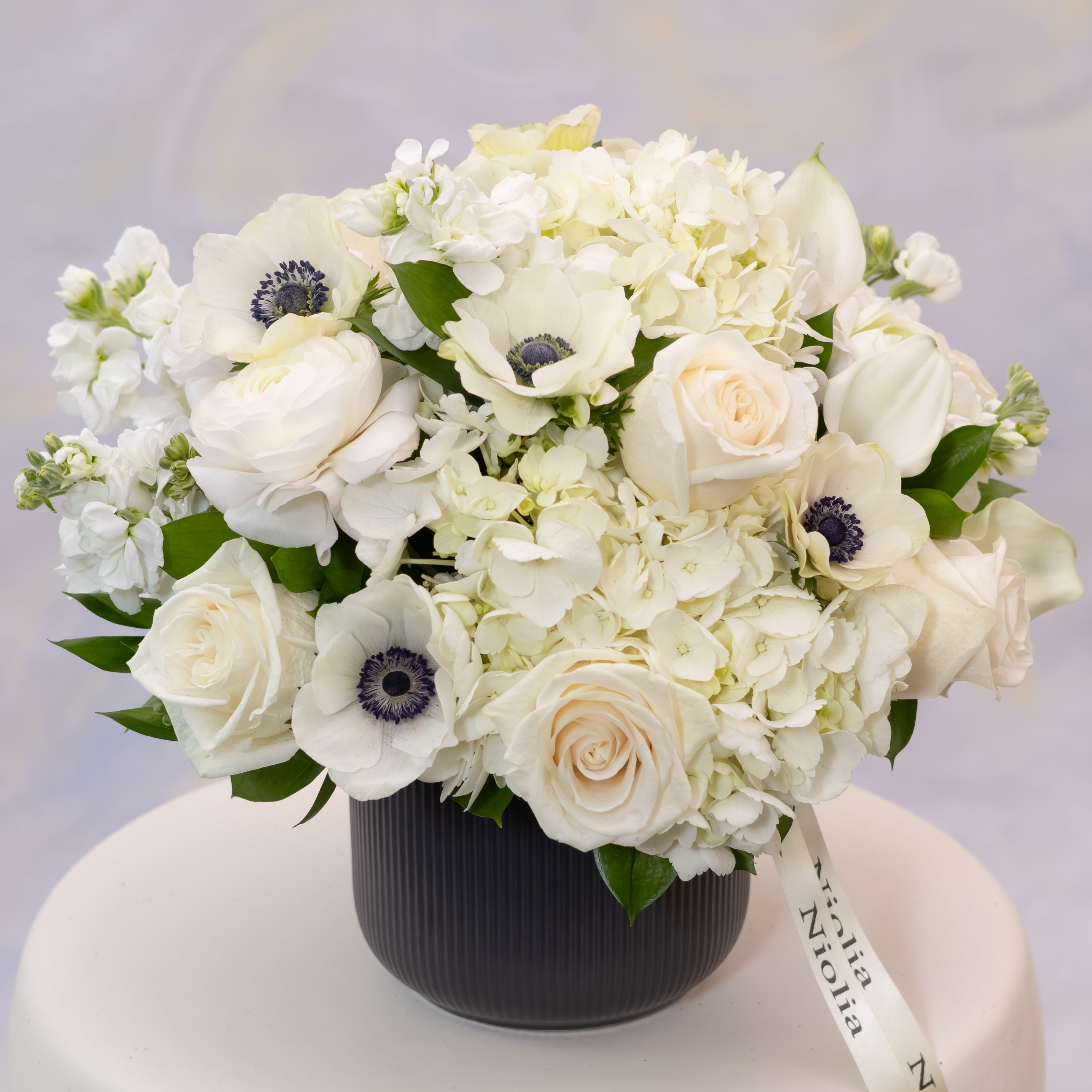 White Anemone Flower Arrangement – Classic